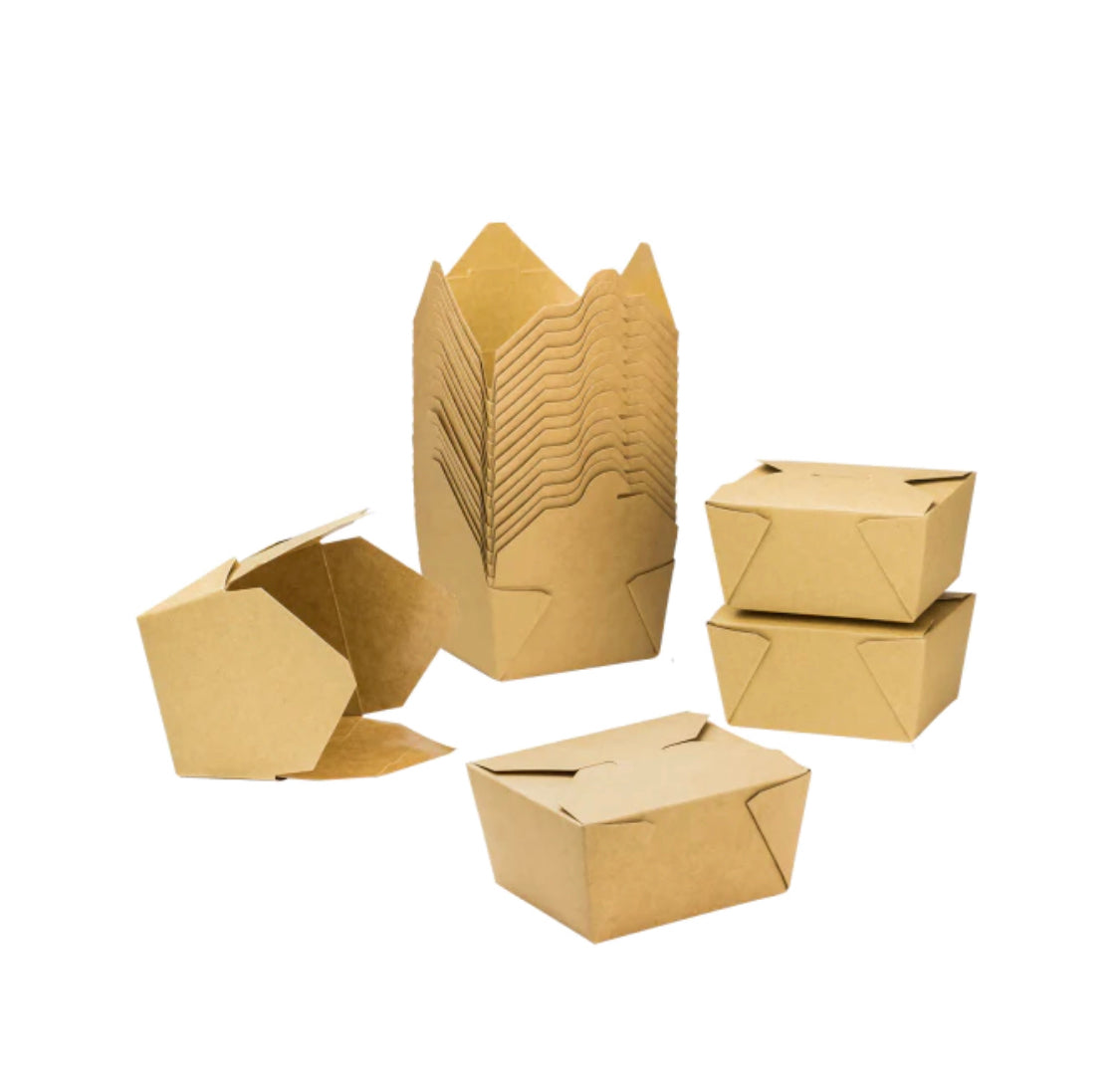 Fold-To-Go Boxes #1, 30 fl oz, Kraft - 450 pcs