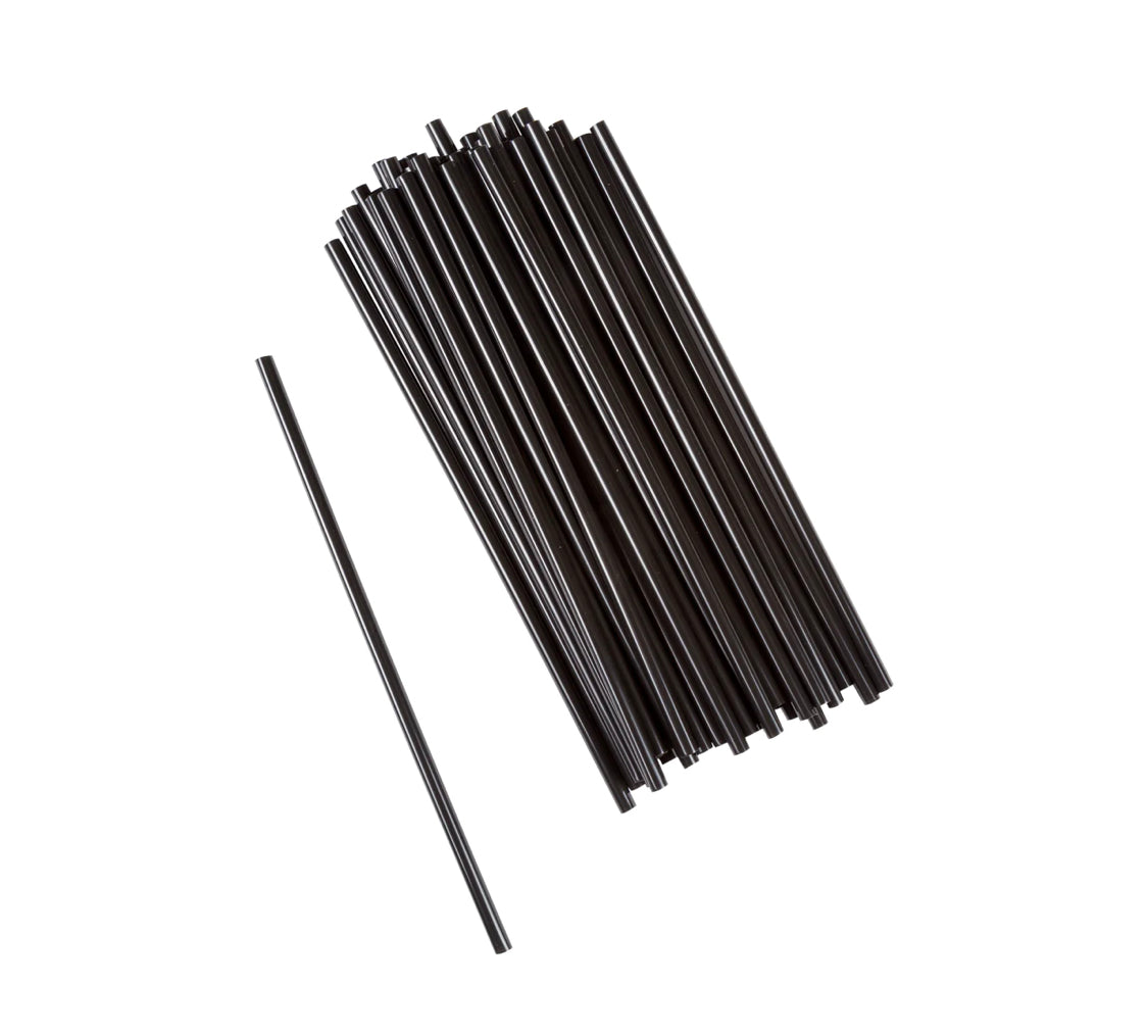 Straw, 7.75 ", jumbo, desenvuelto, negro, 12,000 pcs