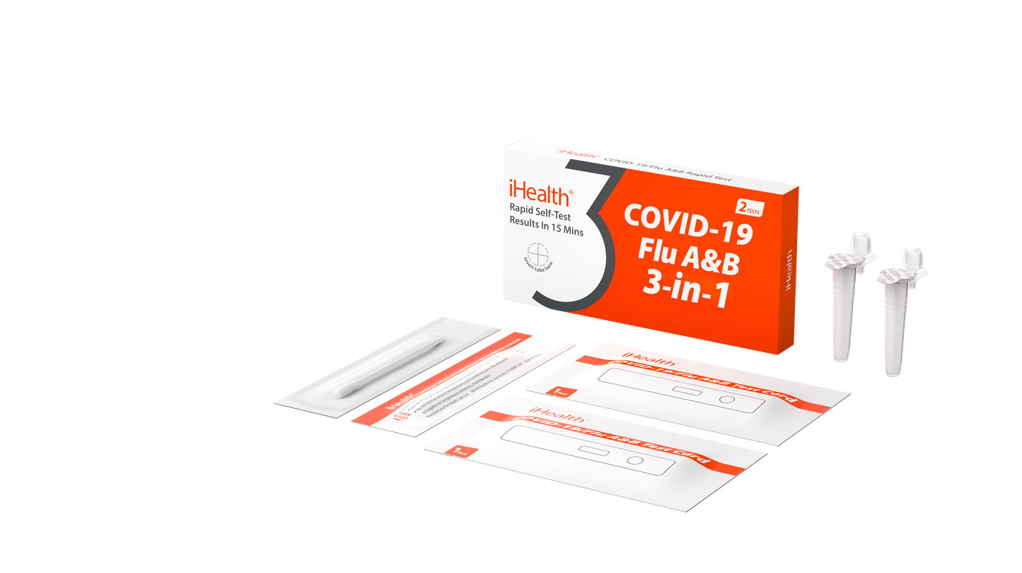 IHealth 3in1 OTC Self Administered Home COVID-19/Flu A&B Rapid Antigen Test