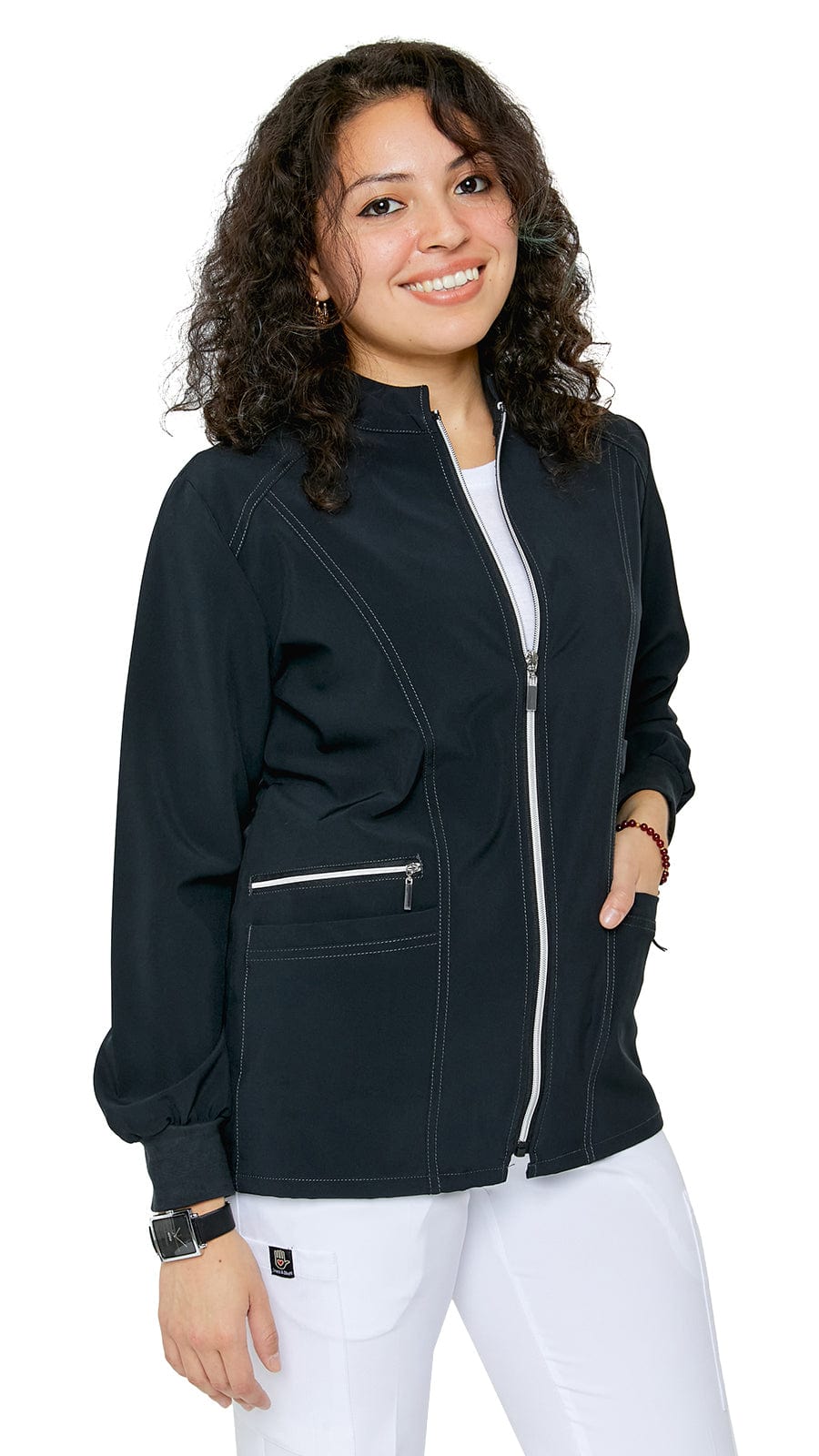 Women's Stretch Zipper Warm Up Uniform Jacket