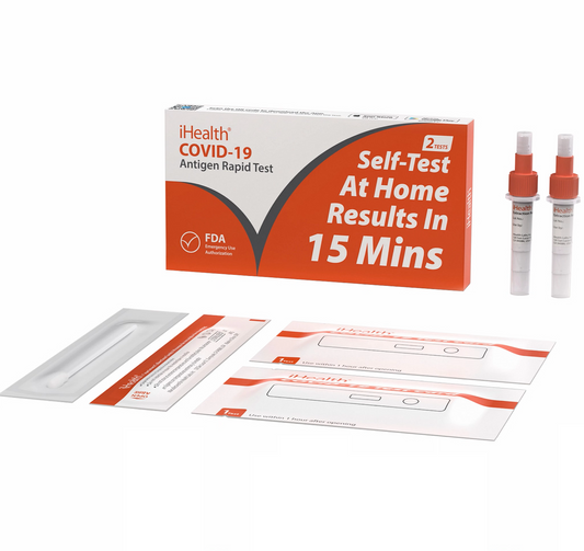 Expiring Soon - IHealth OTC Self Administered Home COVID-19 Rapid Antigen Test Case of 90 Packs