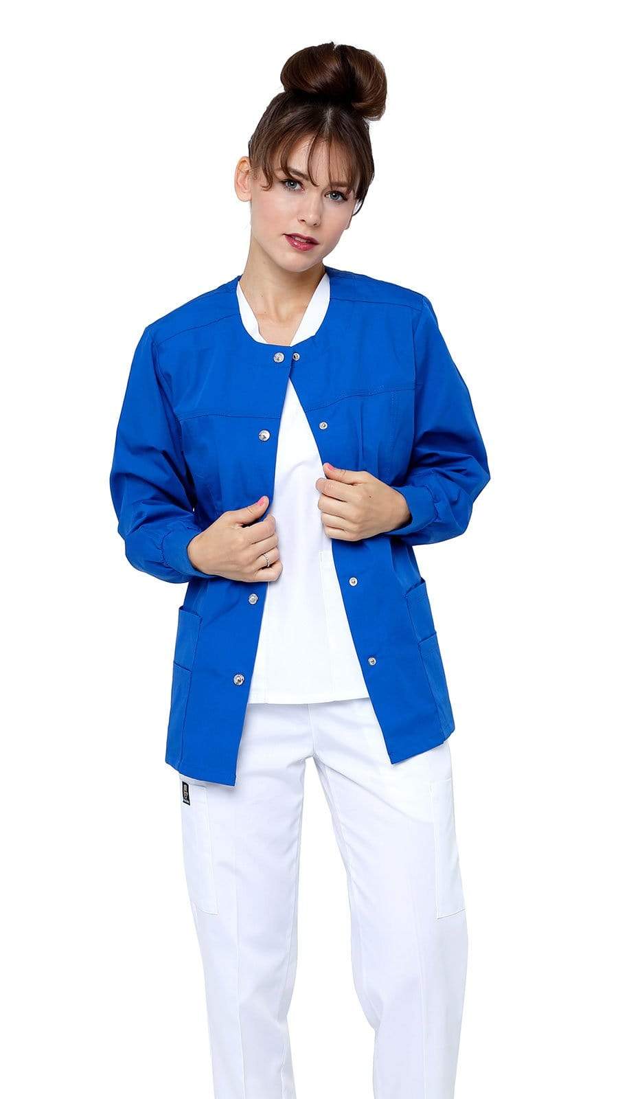 Women's Snap Jacket Warm Up Uniform Scrub