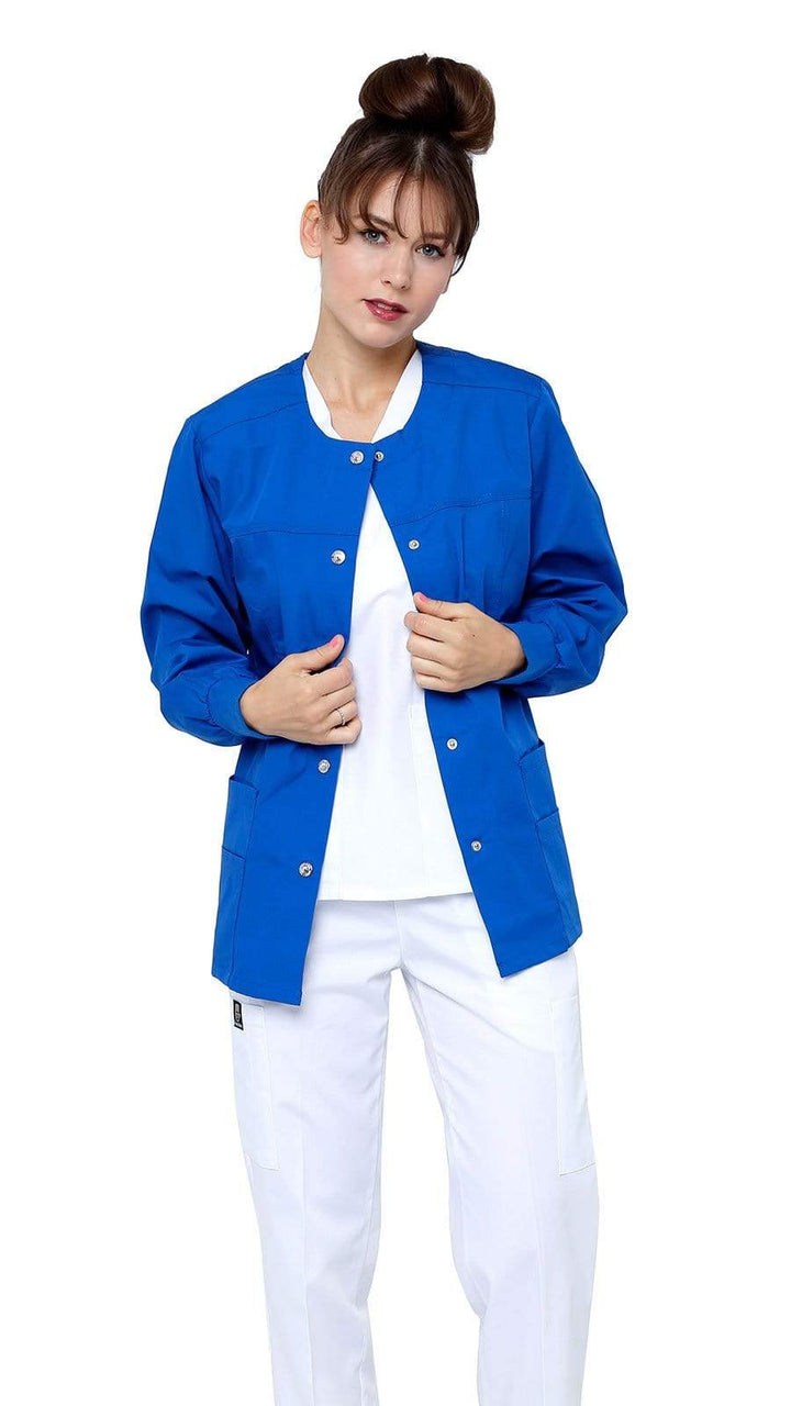 Women's Snap Jacket Warm Up Uniform Scrub