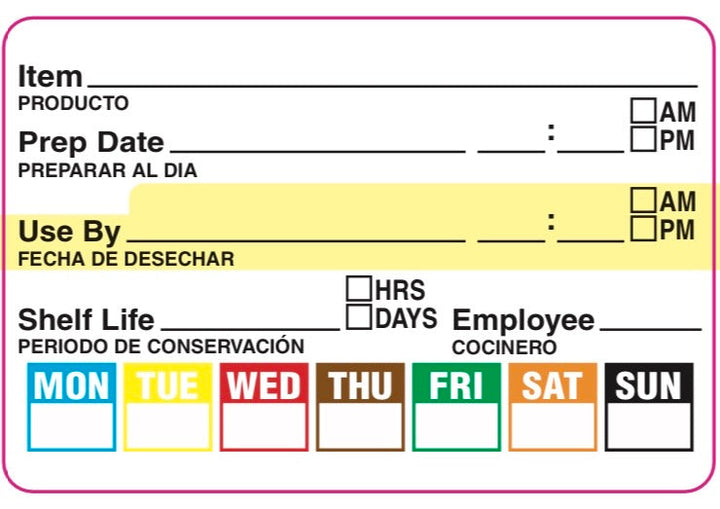 Food Rotation Label, Universal, 4 color, Roll 500
