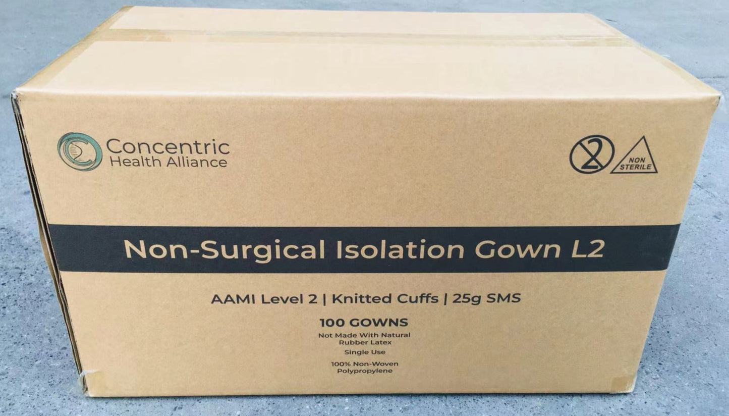 CHA Disposable Isolation Gown AAMI Level 2 | Case of 100