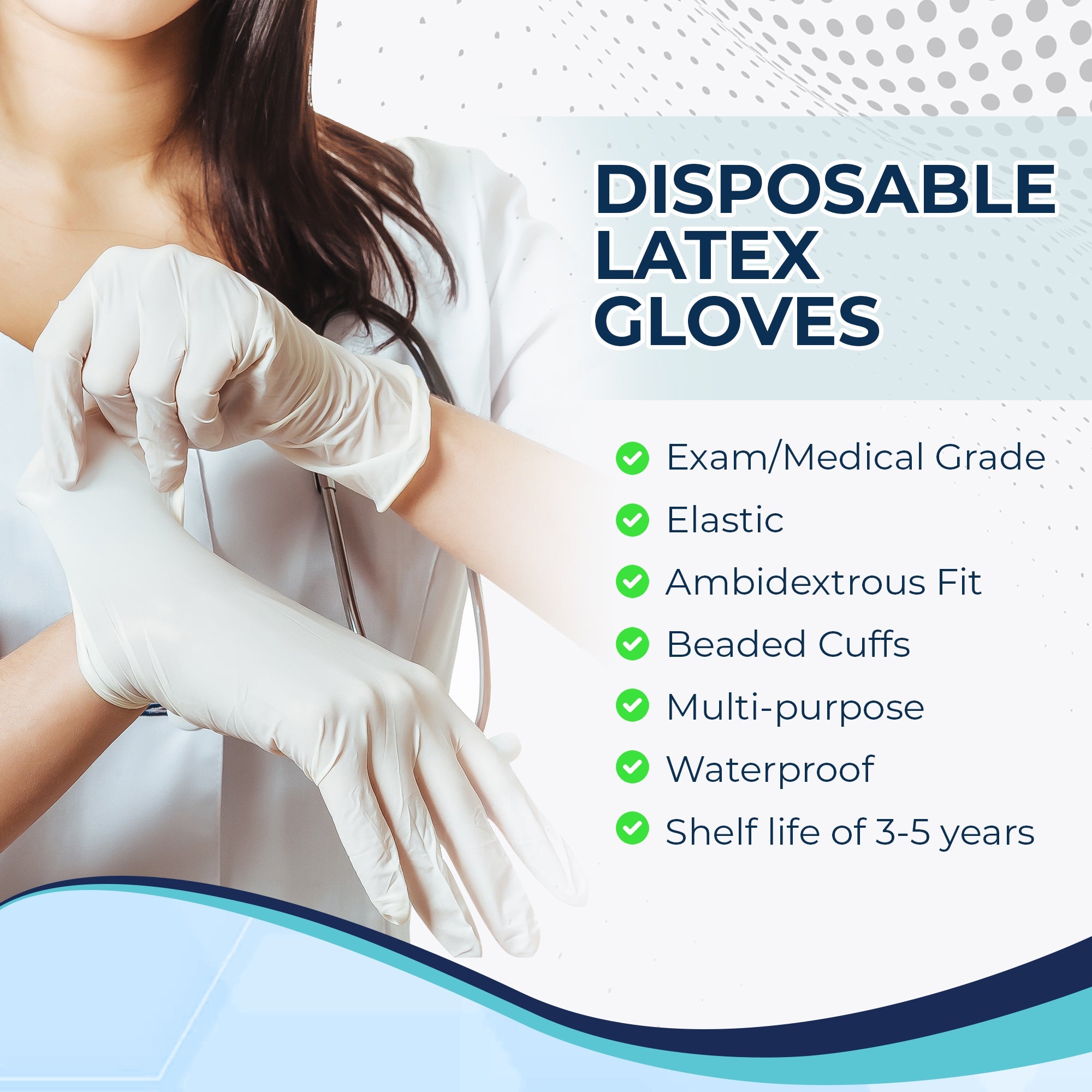 Disposable latex deals examination gloves